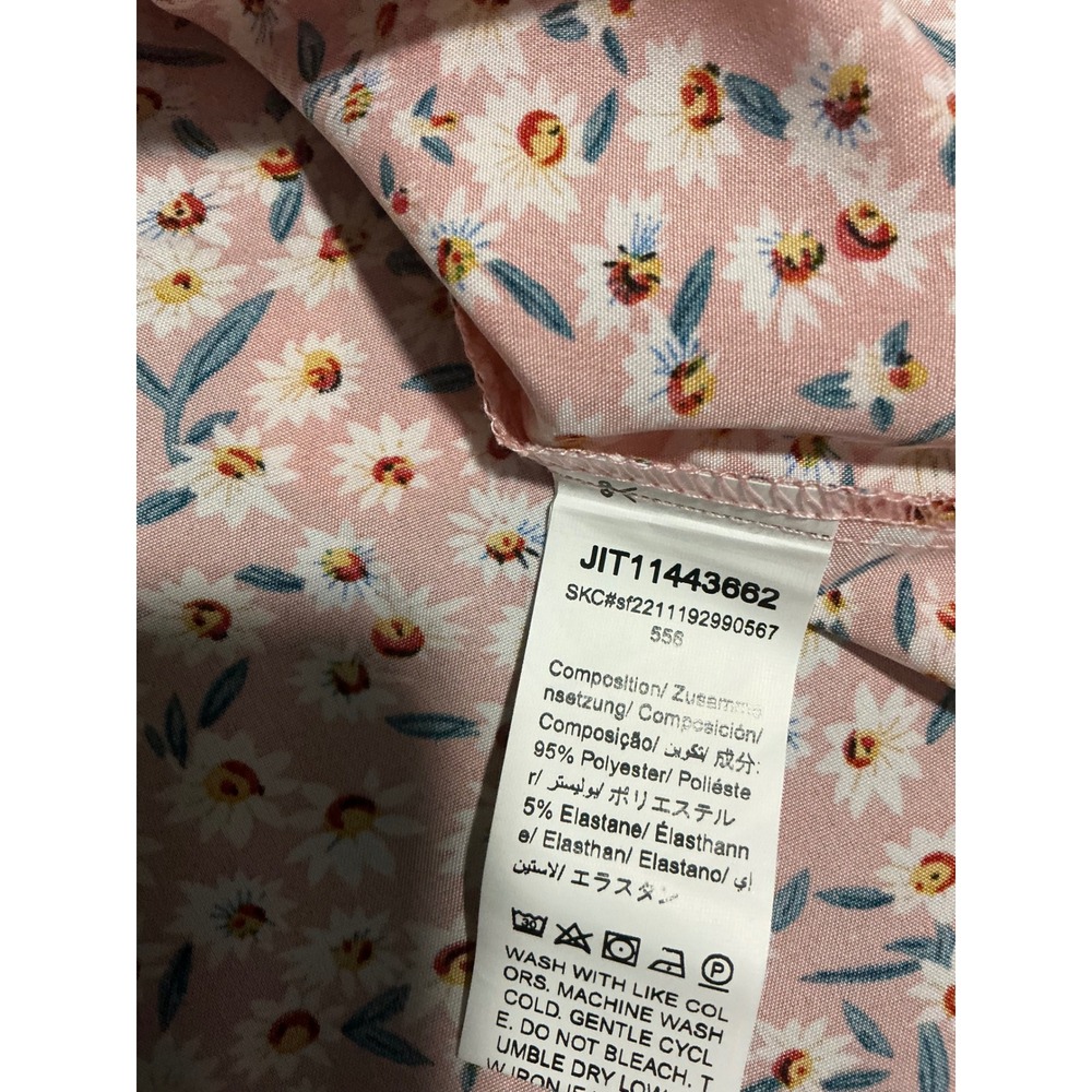Emery Rose Floral Puff Sleeve Blouse Womens 4XL Pink New Daisy Boho Top - Picture 13 of 14